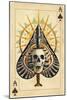 Ace of Spades - Playing Card-Lantern Press-Mounted Art Print