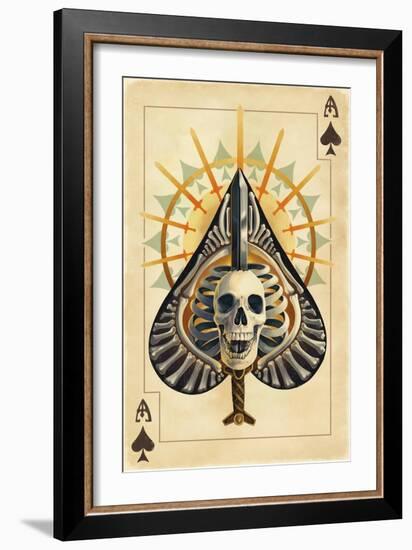 Ace of Spades - Playing Card-Lantern Press-Framed Premium Giclee Print