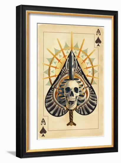 Ace of Spades - Playing Card-Lantern Press-Framed Premium Giclee Print