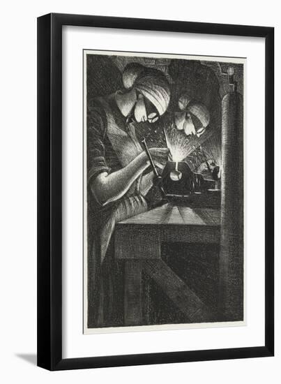 Acetylene Welders, 1917 (Litho)-Christopher Richard Wynne Nevinson-Framed Giclee Print