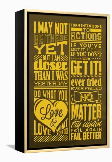 Achievement Set Yellow-Lorand Okos-Framed Stretched Canvas