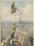 German Husband and Wife Team Perform a Dramatic Tightrope Cycling Act-Achille Beltrame-Photographic Print