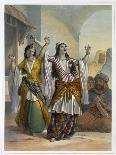 Egyptian dancing girls performing the Ghawazi at Rosetta, Egypt, 1848-Achille Deveria-Giclee Print