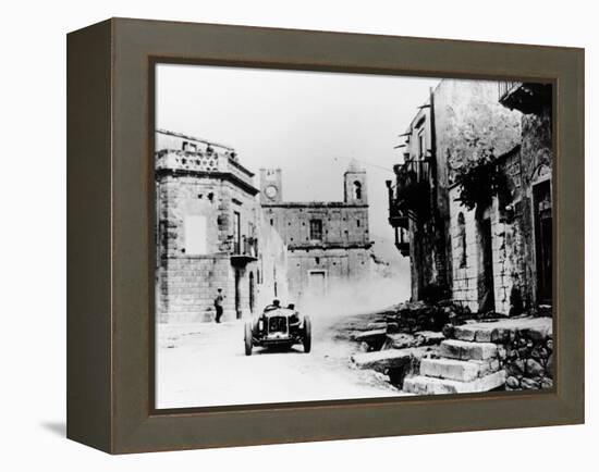 Achille Varzi in a P2 Alfa Romeo Grand Prix Car, in the Targa Florio Race, Sicily, 1930-null-Framed Premier Image Canvas