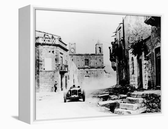 Achille Varzi in a P2 Alfa Romeo Grand Prix Car, in the Targa Florio Race, Sicily, 1930-null-Framed Premier Image Canvas