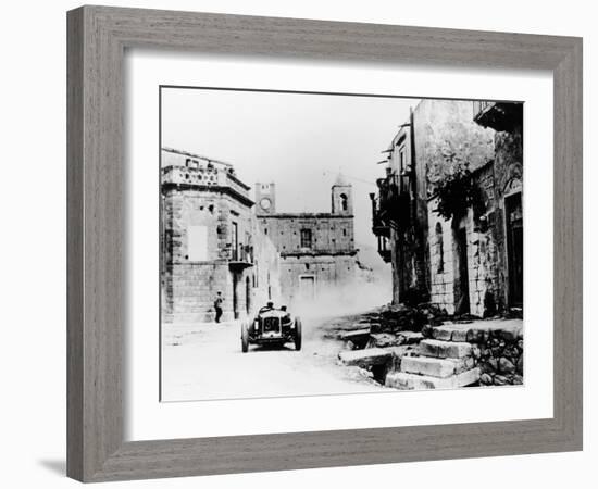 Achille Varzi in a P2 Alfa Romeo Grand Prix Car, in the Targa Florio Race, Sicily, 1930-null-Framed Premium Photographic Print