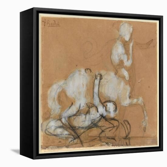 Achilles and Cheiron-Auguste Rodin-Framed Premier Image Canvas