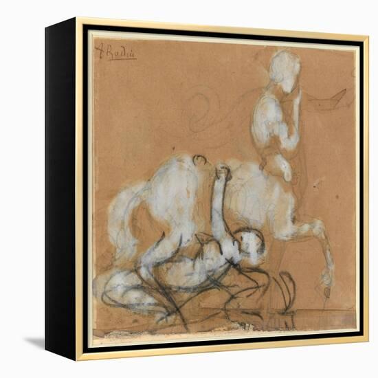 Achilles and Cheiron-Auguste Rodin-Framed Premier Image Canvas