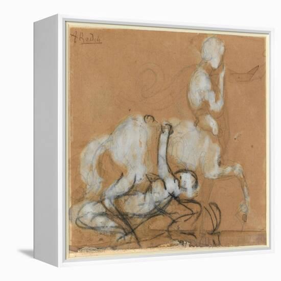 Achilles and Cheiron-Auguste Rodin-Framed Premier Image Canvas