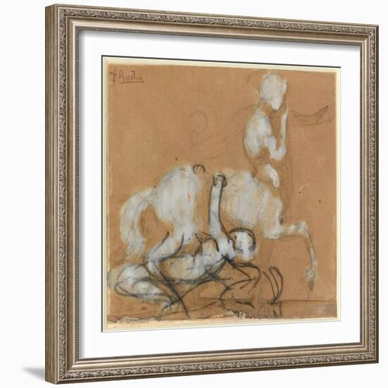 Achilles and Cheiron-Auguste Rodin-Framed Giclee Print