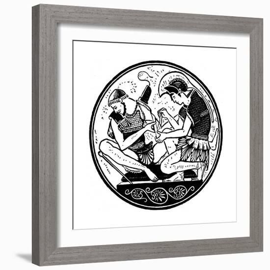 Achilles Bandaging the Wound of Patroclus, C1900-null-Framed Giclee Print