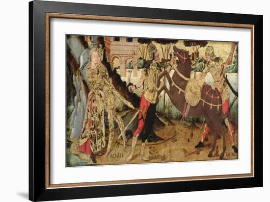 Achilles Bidding Farewell to Briseis, Umbrian School (Oil on Panel)-Italian School-Framed Giclee Print