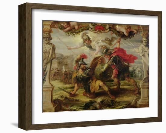 Achilles Defeating Hector, 1630-32-Peter Paul Rubens-Framed Giclee Print