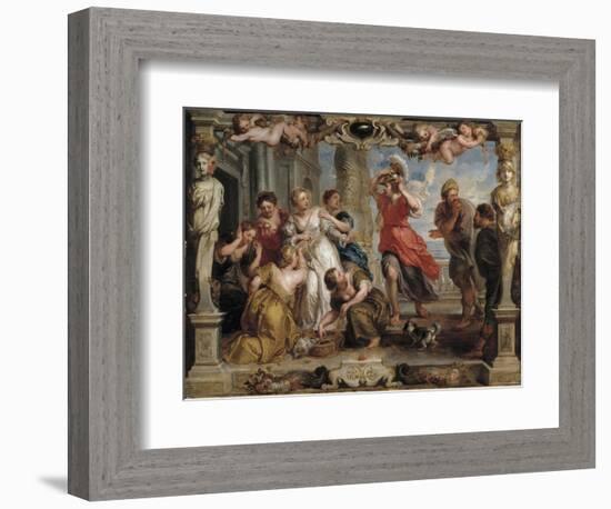 Achilles Discovered by Ulysses Among the Daughters of Lycomedes at Skyros, 1630-1635-Peter Paul Rubens-Framed Giclee Print