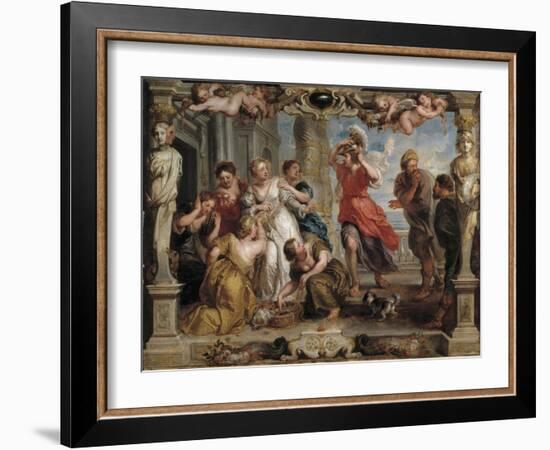 Achilles Discovered by Ulysses Among the Daughters of Lycomedes at Skyros, 1630-1635-Peter Paul Rubens-Framed Giclee Print