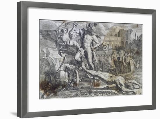 Achilles Dragging Hector's Body around Walls of Troy-null-Framed Giclee Print