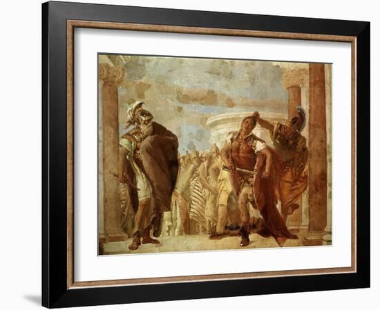 Achilles Fighting Agamemnon, Fresco-Giambattista Tiepolo-Framed Giclee Print