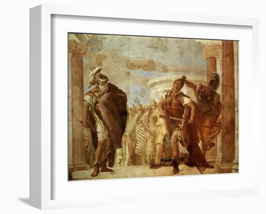 Achilles Fighting Agamemnon, Fresco-Giambattista Tiepolo-Framed Giclee Print