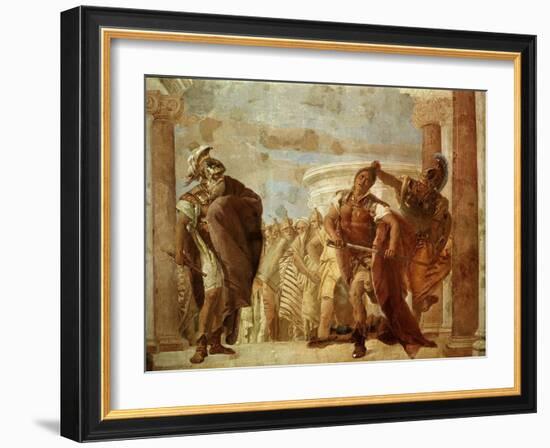 Achilles Fighting Agamemnon, Fresco-Giambattista Tiepolo-Framed Giclee Print