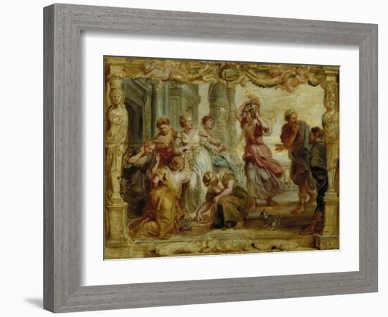 Achilles Recognized Among the Daughters of Lycomedes, 1630-1635-Peter Paul Rubens-Framed Giclee Print