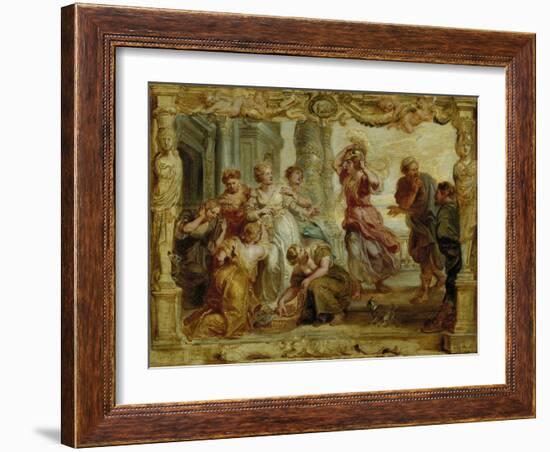 Achilles Recognized Among the Daughters of Lycomedes, 1630-1635-Peter Paul Rubens-Framed Giclee Print