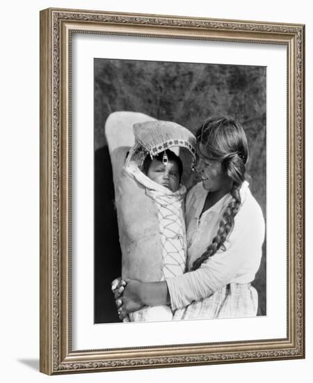 Achomawi Mother, C1923-Edward S^ Curtis-Framed Photographic Print