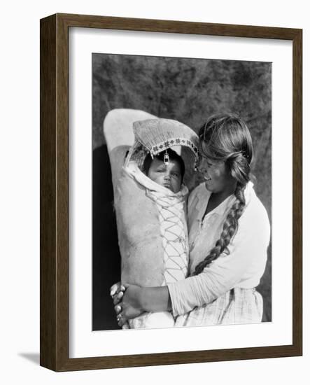 Achomawi Mother, C1923-Edward S^ Curtis-Framed Photographic Print