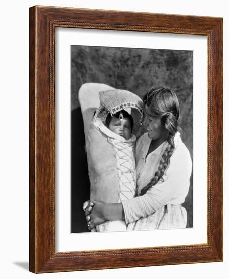 Achomawi Mother, C1923-Edward S^ Curtis-Framed Photographic Print