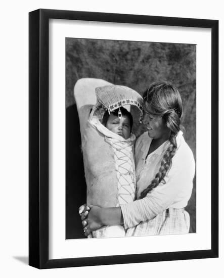 Achomawi Mother, C1923-Edward S^ Curtis-Framed Photographic Print