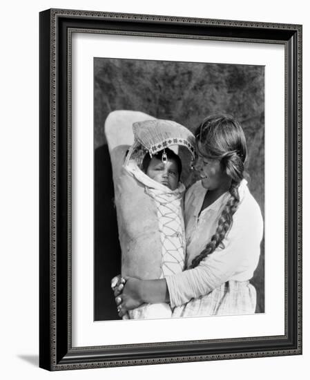 Achomawi Mother, C1923-Edward S^ Curtis-Framed Photographic Print