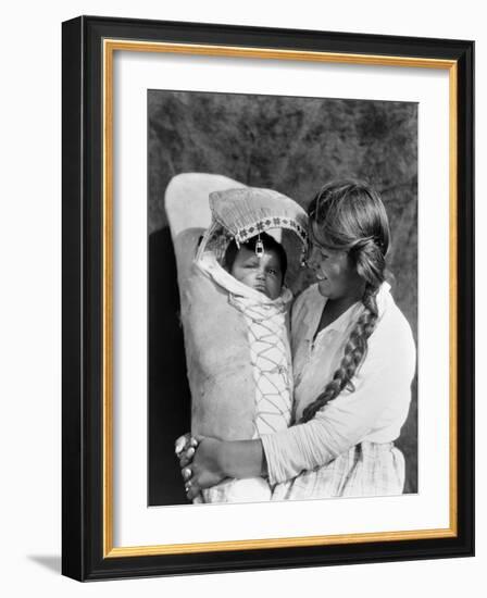 Achomawi Mother, C1923-Edward S^ Curtis-Framed Photographic Print