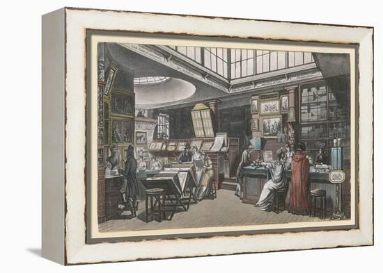 Ackermann's Repository of Arts 101 the Strand-Rowlandson & Pugin-Framed Stretched Canvas