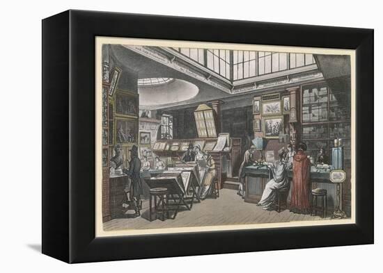 Ackermann's Repository of Arts 101 the Strand-Rowlandson & Pugin-Framed Stretched Canvas