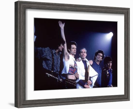 Acknowledging fans After Performance by the Rolling Stones-null-Framed Premium Photographic Print