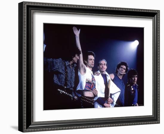 Acknowledging fans After Performance by the Rolling Stones-null-Framed Premium Photographic Print