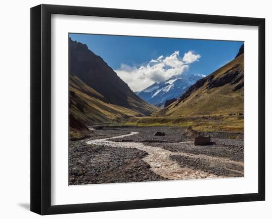 Aconcagua Mountain and Horcones River, Aconcagua Provincial Park, Central Andes, Mendoza Province, -Karol Kozlowski-Framed Photographic Print