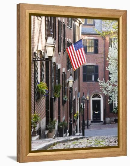 Acorn Street, Beacon Hill, Boston, Massachusetts, USA-Walter Bibikow-Framed Premier Image Canvas