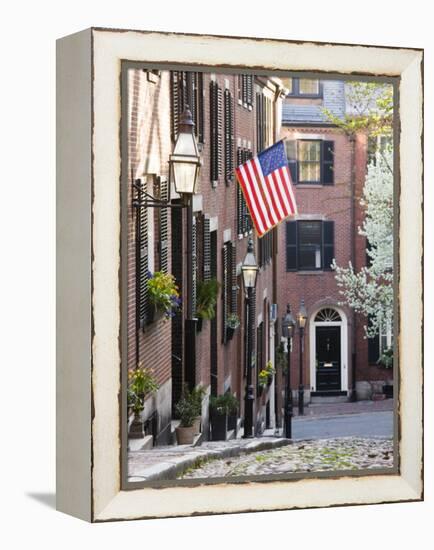 Acorn Street, Beacon Hill, Boston, Massachusetts, USA-Walter Bibikow-Framed Premier Image Canvas