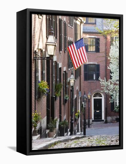 Acorn Street, Beacon Hill, Boston, Massachusetts, USA-Walter Bibikow-Framed Premier Image Canvas