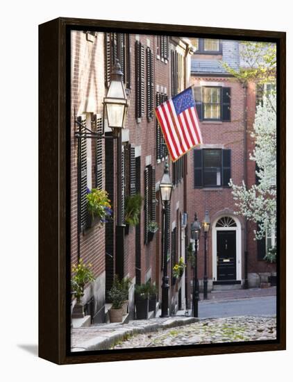 Acorn Street, Beacon Hill, Boston, Massachusetts, USA-Walter Bibikow-Framed Premier Image Canvas