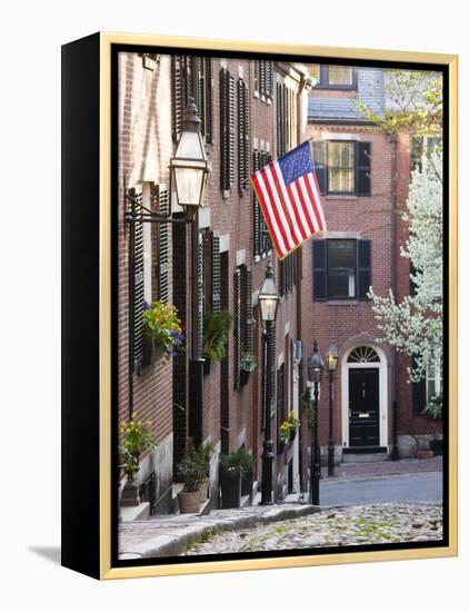 Acorn Street, Beacon Hill, Boston, Massachusetts, USA-Walter Bibikow-Framed Premier Image Canvas