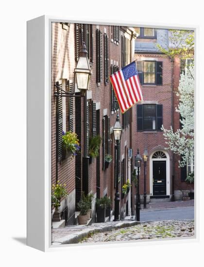 Acorn Street, Beacon Hill, Boston, Massachusetts, USA-Walter Bibikow-Framed Premier Image Canvas