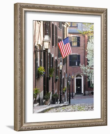 Acorn Street, Beacon Hill, Boston, Massachusetts, USA-Walter Bibikow-Framed Photographic Print