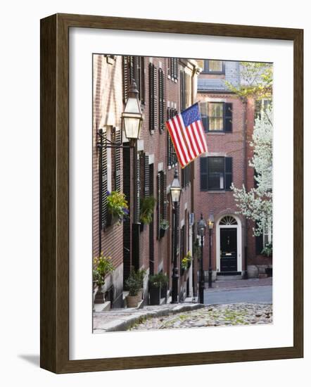 Acorn Street, Beacon Hill, Boston, Massachusetts, USA-Walter Bibikow-Framed Photographic Print