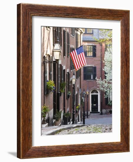 Acorn Street, Beacon Hill, Boston, Massachusetts, USA-Walter Bibikow-Framed Photographic Print