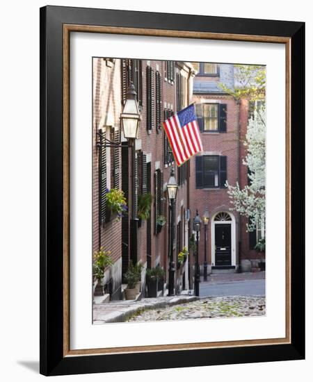 Acorn Street, Beacon Hill, Boston, Massachusetts, USA-Walter Bibikow-Framed Photographic Print