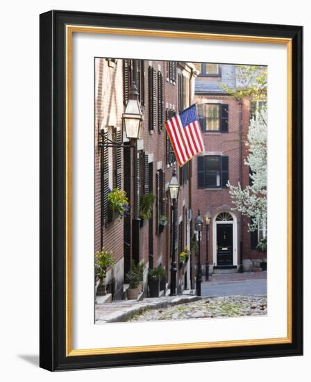 Acorn Street, Beacon Hill, Boston, Massachusetts, USA-Walter Bibikow-Framed Photographic Print