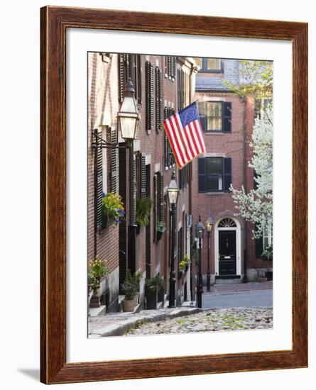 Acorn Street, Beacon Hill, Boston, Massachusetts, USA-Walter Bibikow-Framed Photographic Print