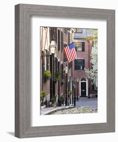 Acorn Street, Beacon Hill, Boston, Massachusetts, USA-Walter Bibikow-Framed Photographic Print