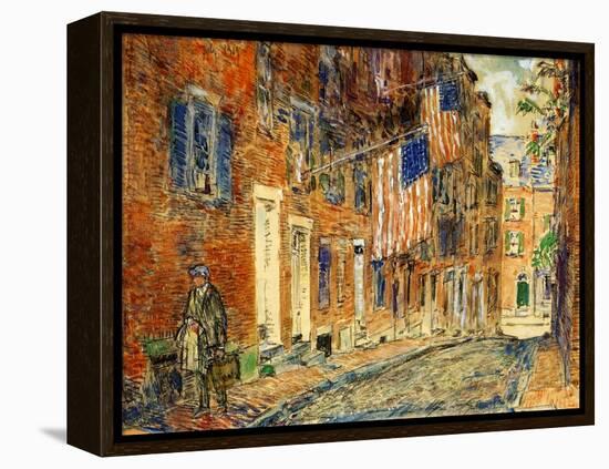 Acorn Street, Boston, 1919-Childe Hassam-Framed Premier Image Canvas